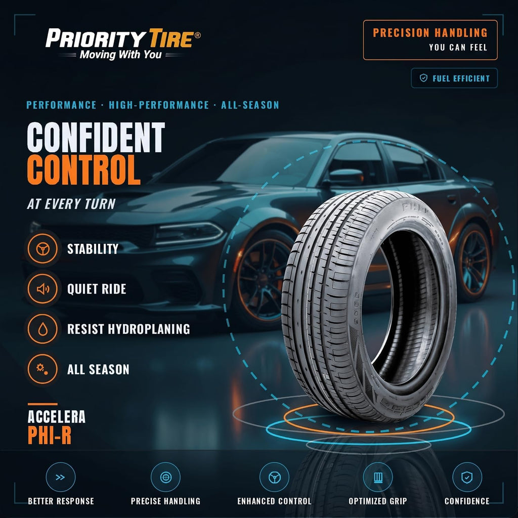 Phi-R All-Season Passenger Car Performance Radial Tire-185/35R17 185/35/17 185/35-17 82V Load Range XL 4-Ply BSW