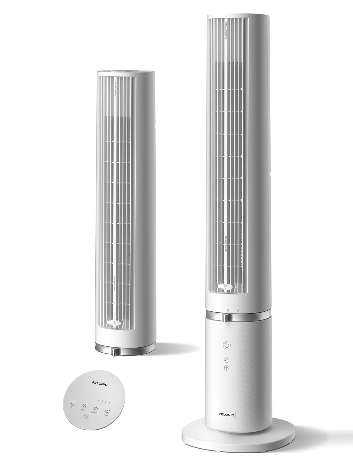 40-Inch Oscillating Tower Fan with Remote for Bedroom, White