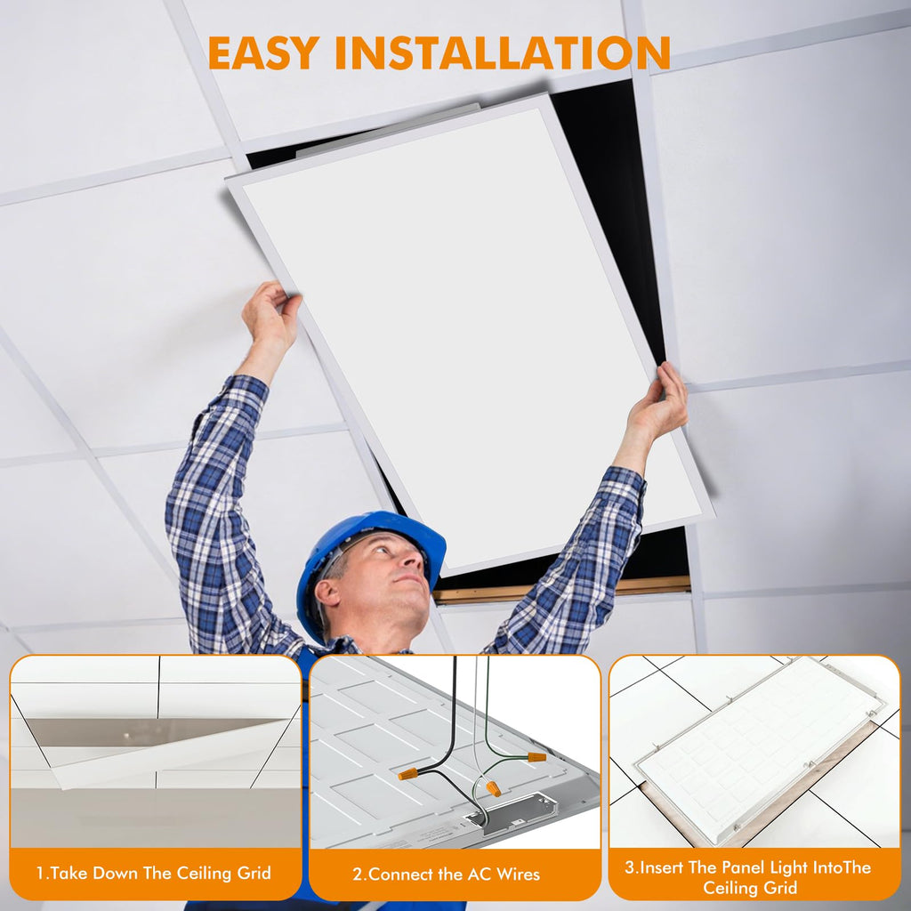 2x4 LED Flat Panel Light 6 Pack, 70W 9310LM, 2.4G Wireless Switch & App
