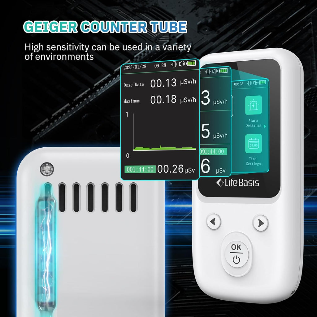 Geiger Counter Nuclear Radiation Detector with Smart Alert | Portable Handheld Radiation Monitor & Dosimeter with TFT