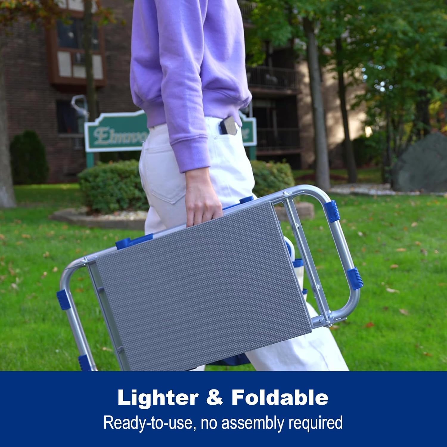K5 Foldable Kneeler Seat - Heavy Duty (Detachable Cloud Kneeler Pad) - Garden Stool - 2 Large Tool Bags - Portable