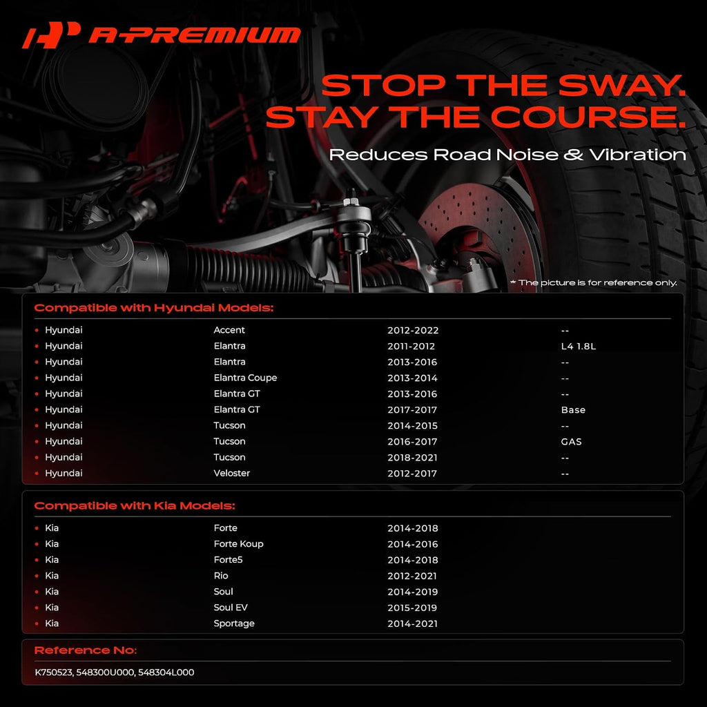 A-Premium Front Sway Bar Link Stabilizer Bar Link, Compatible with Hyundai
