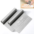 Pro Dough Pastry Scraper/Cutter/Chopper Stainless Steel Mirror Polished with Measuring Scale Multipurpose- Cake