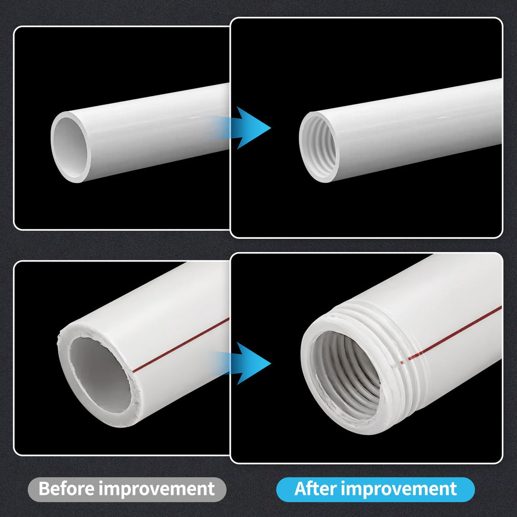 Muaoush 3PCS PVC Pipe Threader Kit for Drill