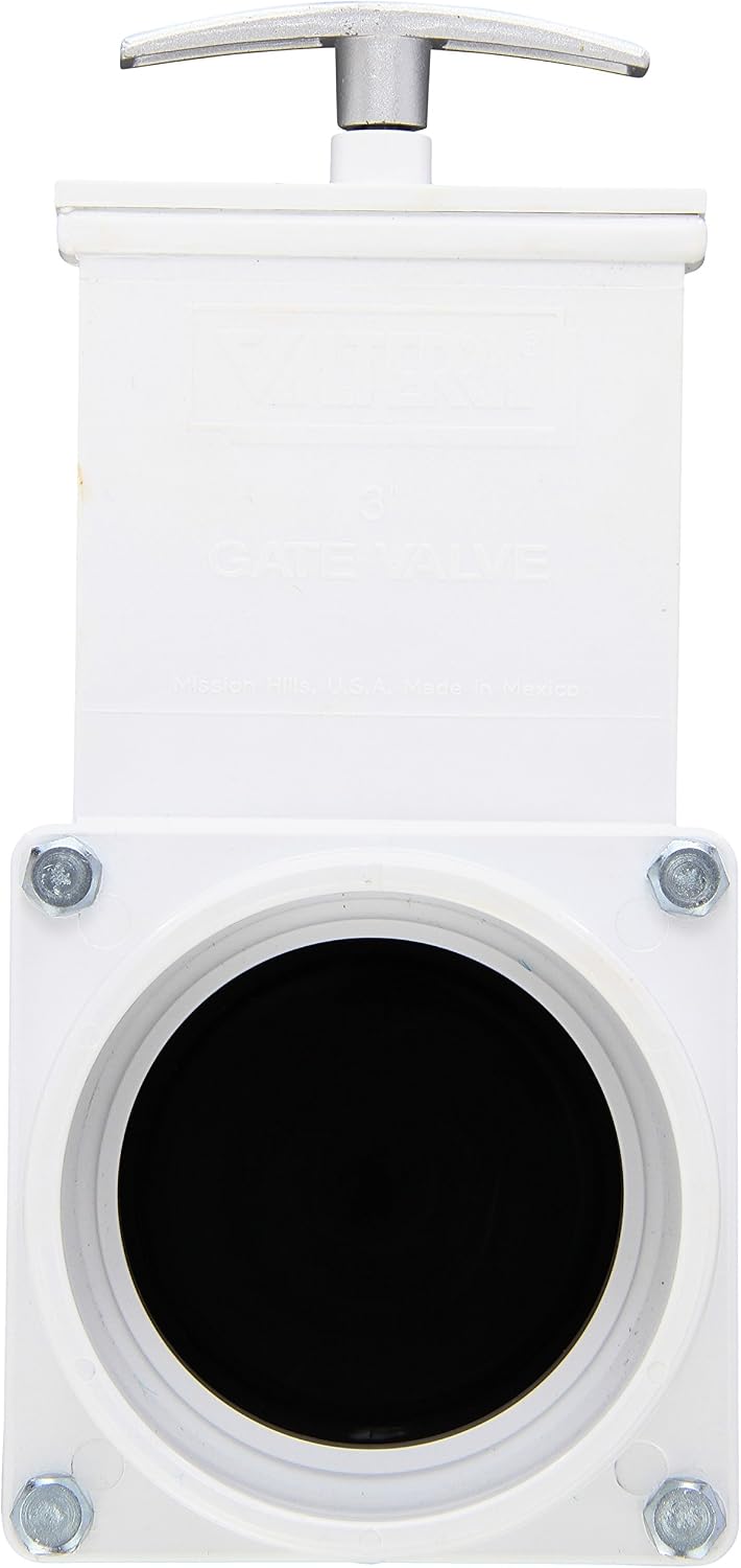 Valterra 6301M PVC Gate Valve, Black, 3" Slip w/Metal Handle
