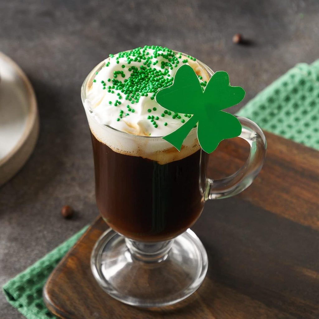 12 Pcs Irish Coffee Mugs 8.5 oz Clear Glass with Handle for Parties