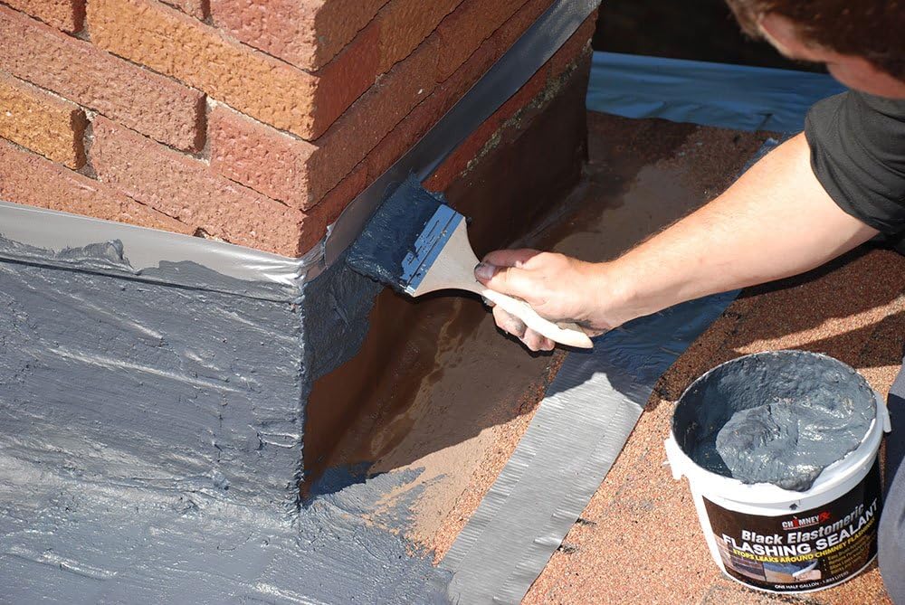 300054 Brushable Flashing Repair Sealant – Black Elastomeric Waterproof Coating Leak Protection for Vents & Skylights