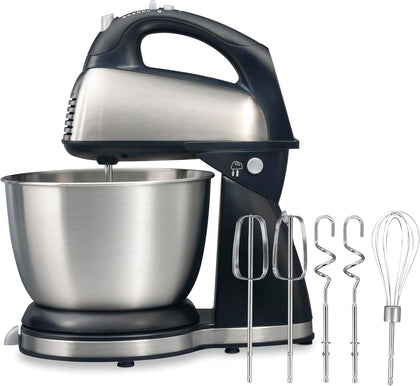 Classic Stand and Hand Mixer, 4 Quarts, 6 Speeds with QuickBurst, Bowl Rest, 290 Watts Peak Power, Black and