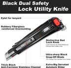 25mm Extra Heavy Duty Utility Knife with Double Lock Mechanism, Auto-Lock and Ratchet- Lock for Double Safety, SK2