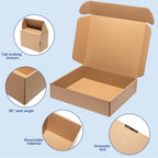 Brown Shipping Boxes 13x11x3" 25 Pack Corrugated Cardboard Mailers