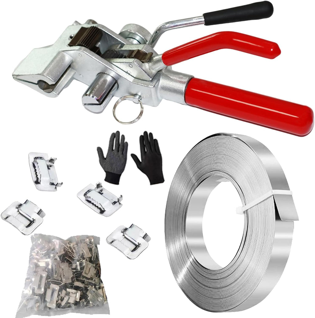 Metal Strapping Tool Kit Steel Banding Ratchet Tensioner Cutter
