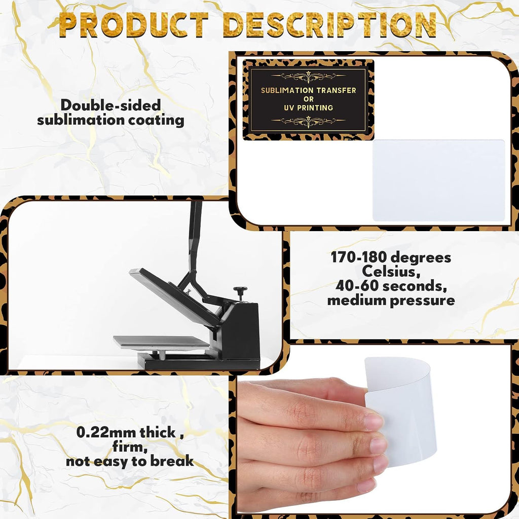 500 Pcs White Sublimation Metal Business Card Aluminum Blanks