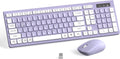 Wireless Keyboard and Mouse Combo, Full-Sized Keyboard and Adjustable DPI Mouse, Wireless Keyboard and Mouse (Purple)