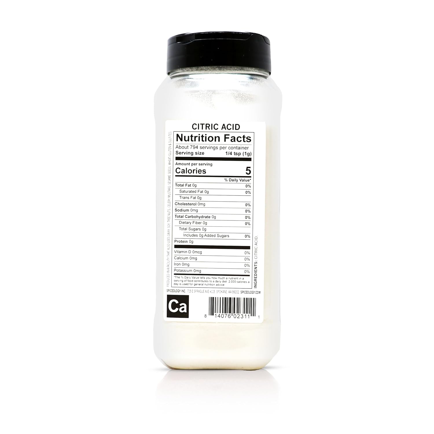– Citric Acid Powder – Culinary Acidifier for Tangy Flavor, pH Control and Preserving Color – Use in Seasonings