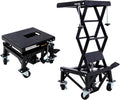 Hydraulic Motorcycle Lift Table, 300 lbs Capacity Motorcycle Scissor Jack Lift with Non-Slip Wide Deck J-Hooks 4