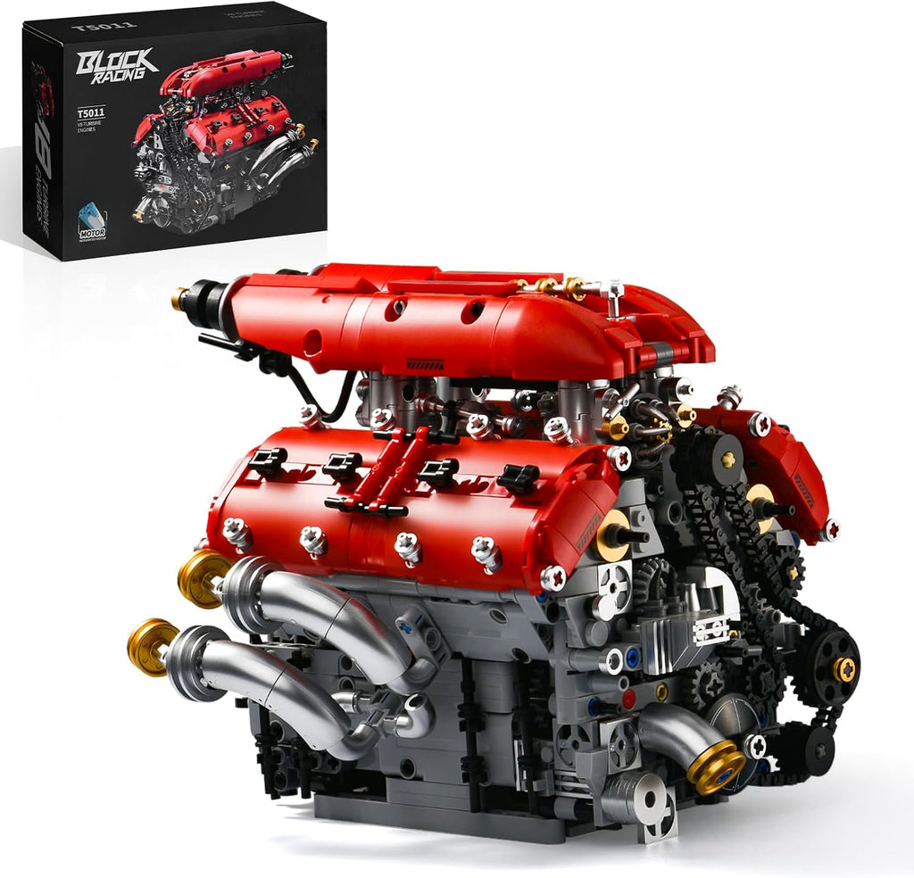 V8 Engine Model Kit, Engine Building Blocks Set 1370PCS for Adults