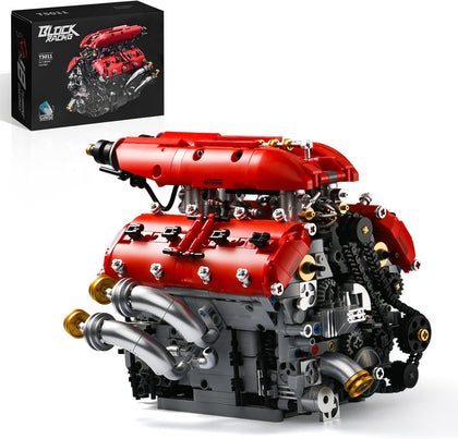 V8 Engine Model Kit, Engine Building Blocks Set 1370PCS for Adults