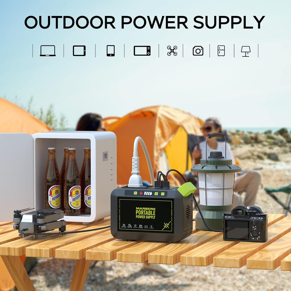 Portable Power Station 88Wh Camping Lithium Battery Solar Generator Fast Charging with AC Outlet 120W Peak Power