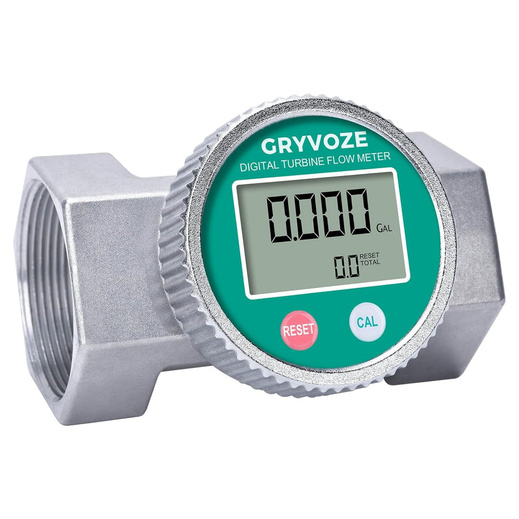 Waterproof 2 Inch Water Flow Meter for Hot/Cold Water, Fuel & Pool