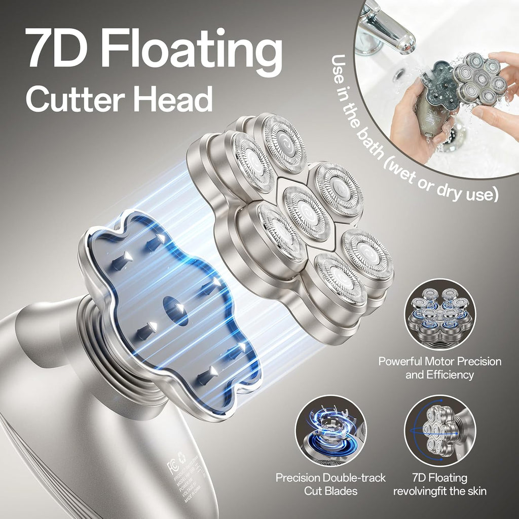 Head Shavers for Bald Men – Electric Razor for Men, 7D Magnetic Electric Shavers for Men, IPX7 Waterproof 5-in-1