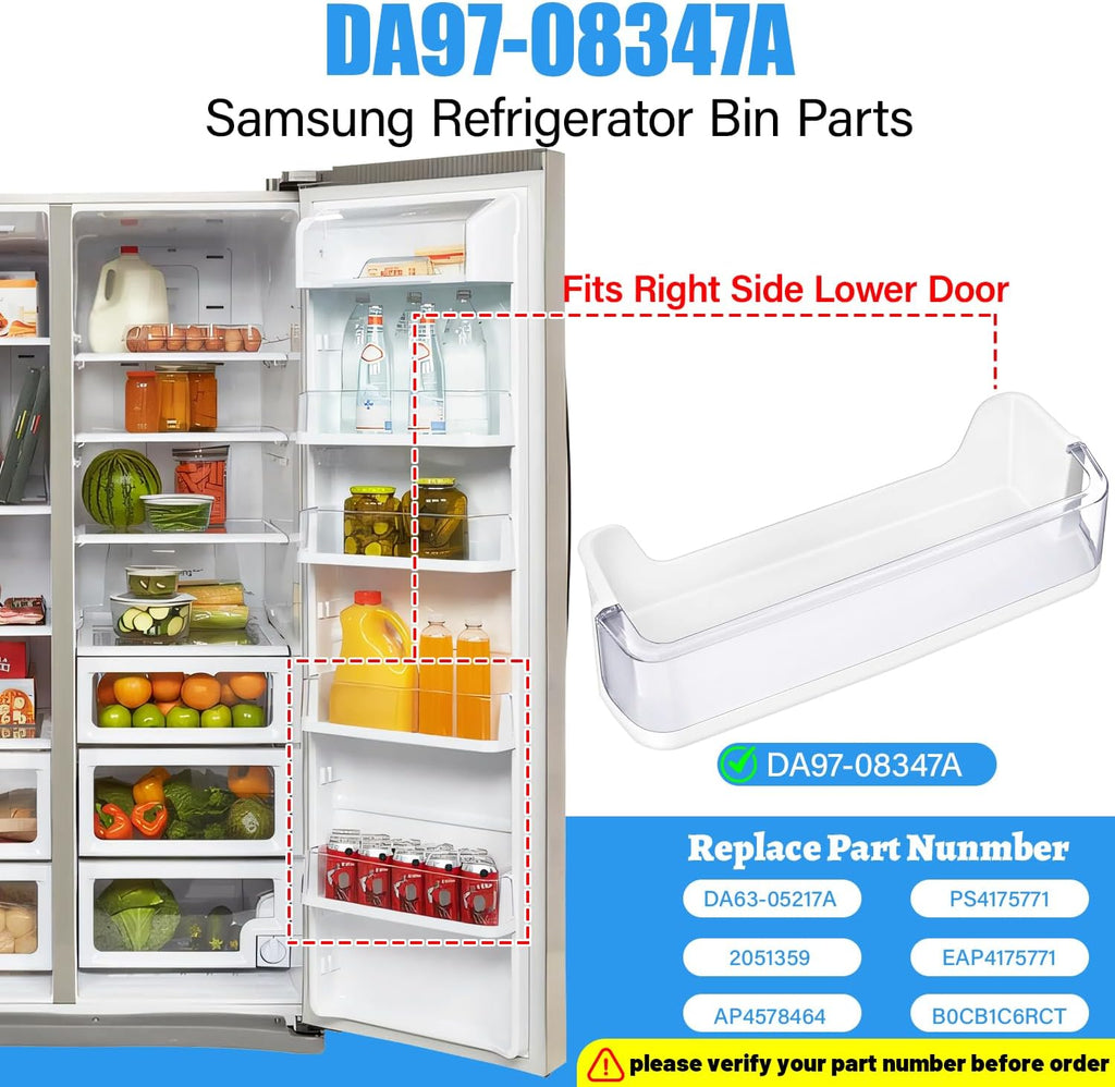 UPGRADED DA97-08347A Refrigerator Door Shelf Bin Replacement-Bottom Side