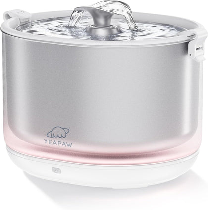 Cat Water Fountain Pumpless Stainless Steel Buckets & Bowl Wireless Pet Water Fountain 2.5L Water Fountains for Cats