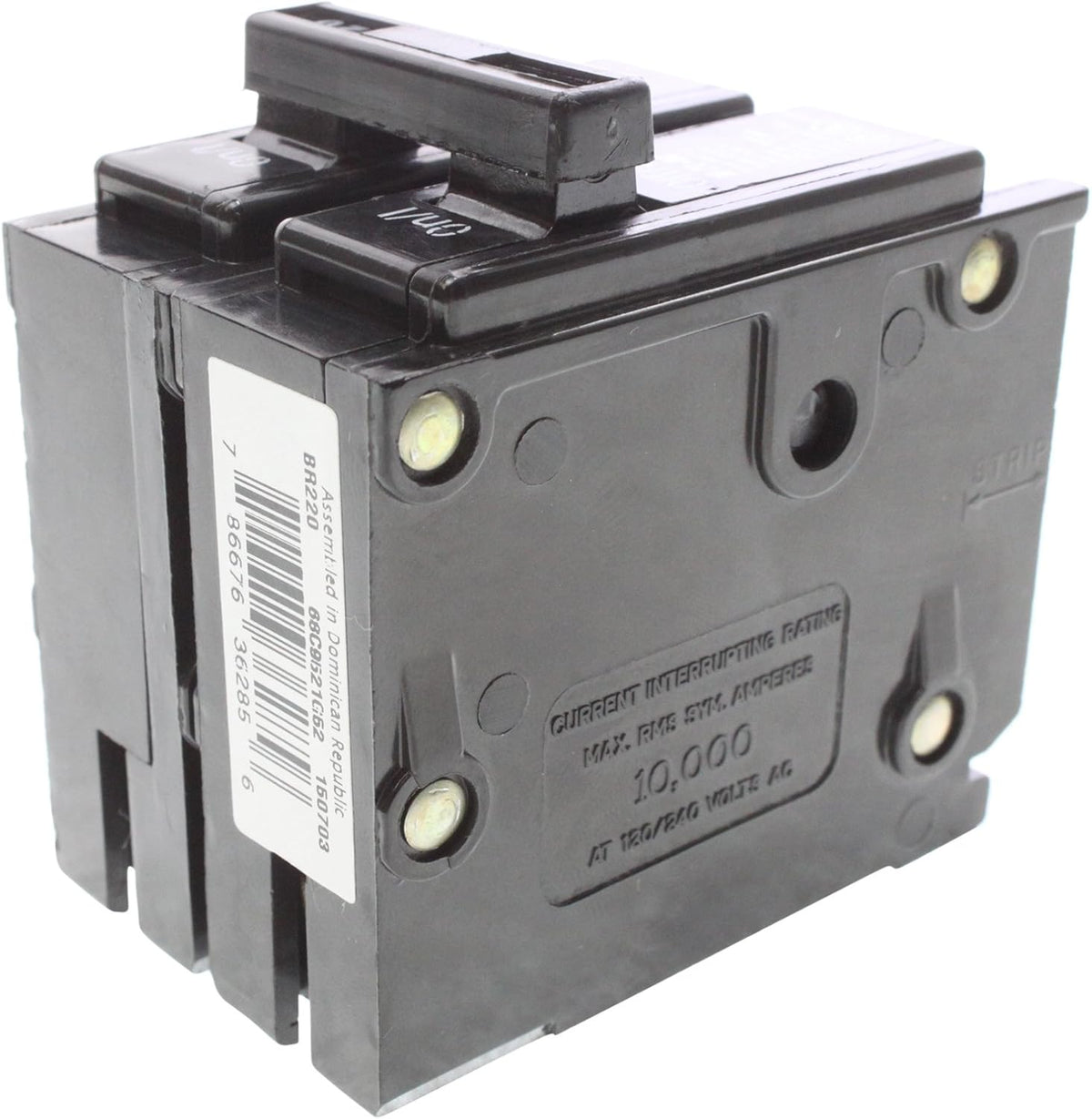 Eaton BR220 Plug-On Circuit Breaker, BR, 20-Amp, 2-Pole, 120-Volt (5 Pack)