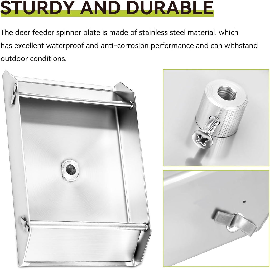 12-Volt Deer Feeder Spinner Plate, Deer Feeder Parts for 1/4" Motor Shaft