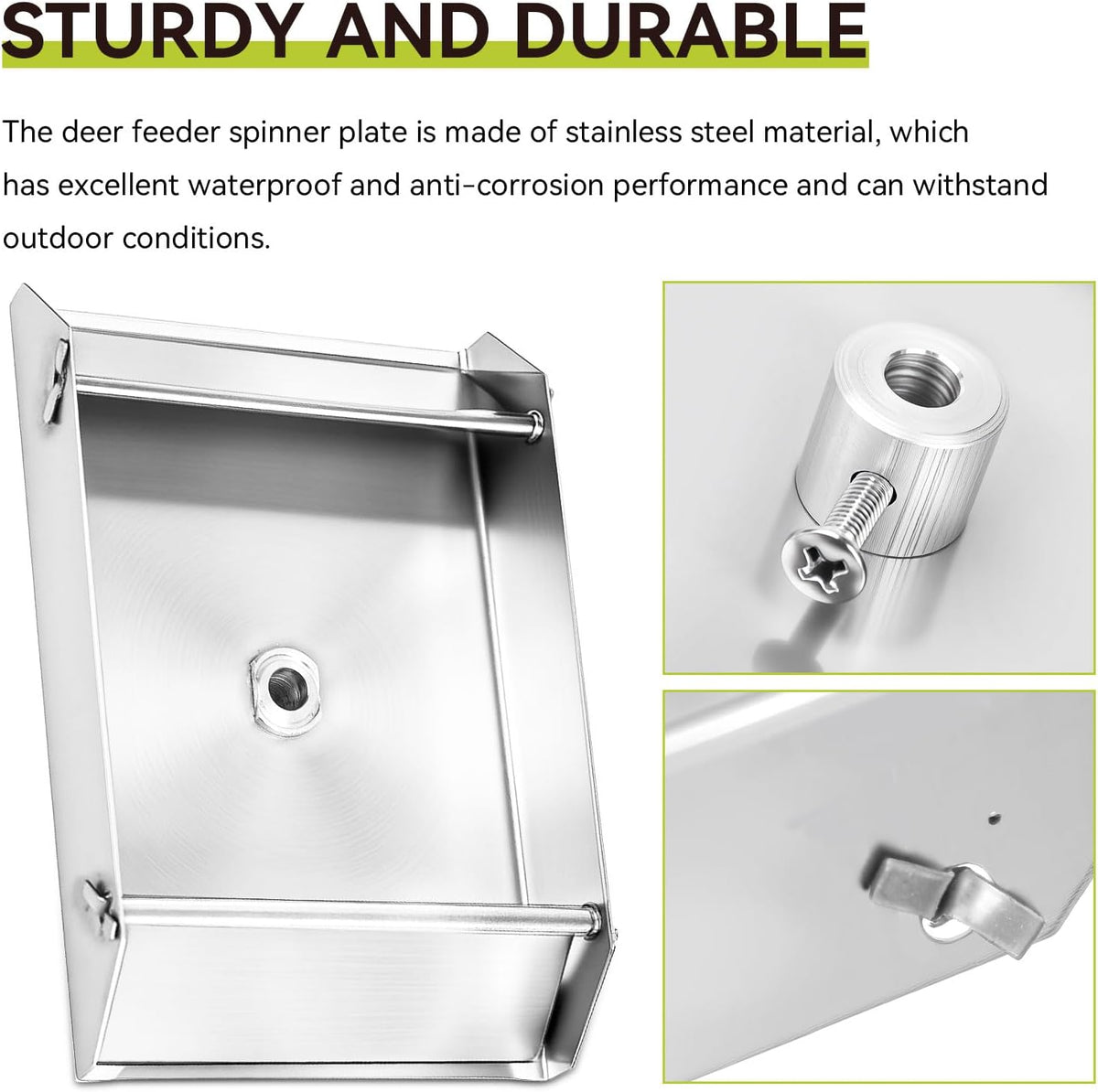 12-Volt Deer Feeder Spinner Plate, Deer Feeder Parts for 1/4" Motor Shaft