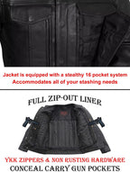 Mens Motorcycle Leather Riding Jacket | Leather Motorcycle Biker Jacket Men (XL)