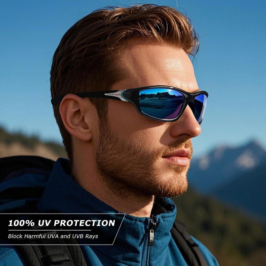 Sports Polarized Sunglasses For Men UV400 Protection | Cycling Driving Fishing