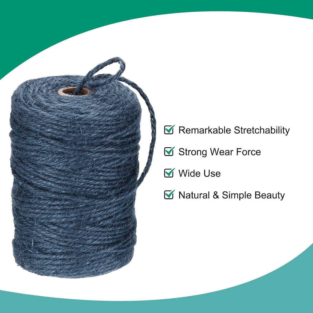 Natural Jute Twine String 328ft x 3mm Long Strong Twine Rope for Arts Crafts Ribbon Gift Wrapping Packing Christmas