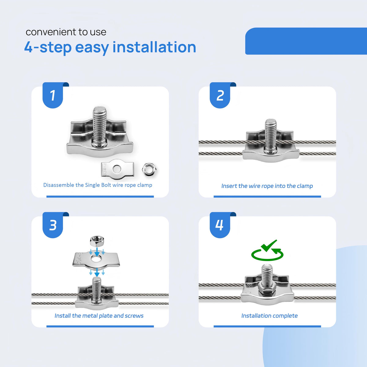 20PCS M3 Wire Rope Clamp,Single clamp