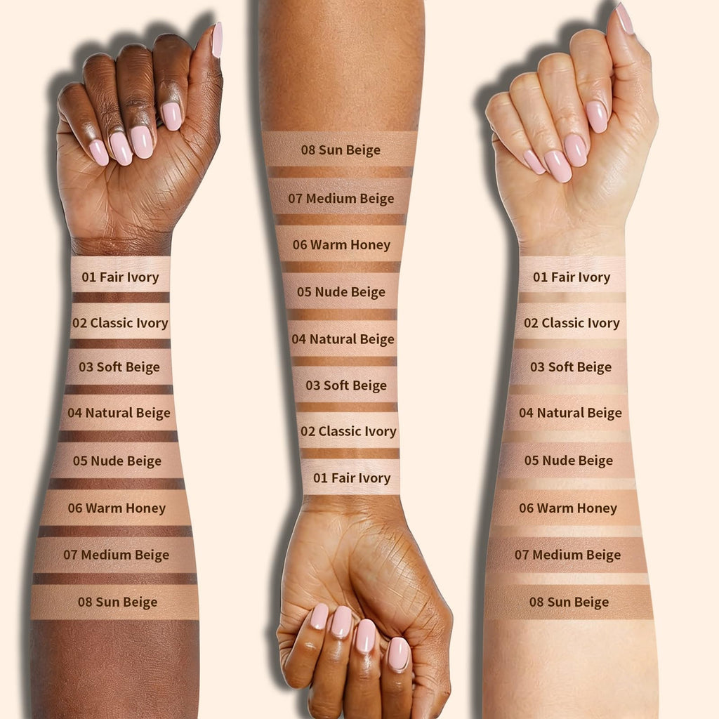 2-in-1 Liquid Foundation & Concealer, Full Coverage Foundation Makeup Set for Combination & Oily Skin, Hydrating