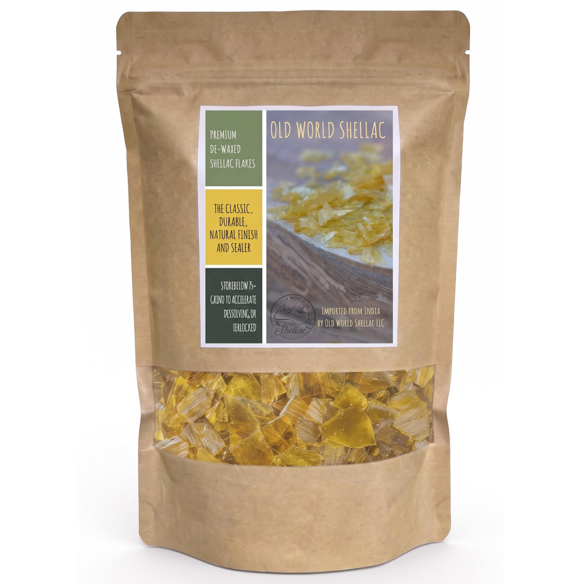 De-Waxed Super Blonde Shellac Flakes 1 lb. (16 oz.)