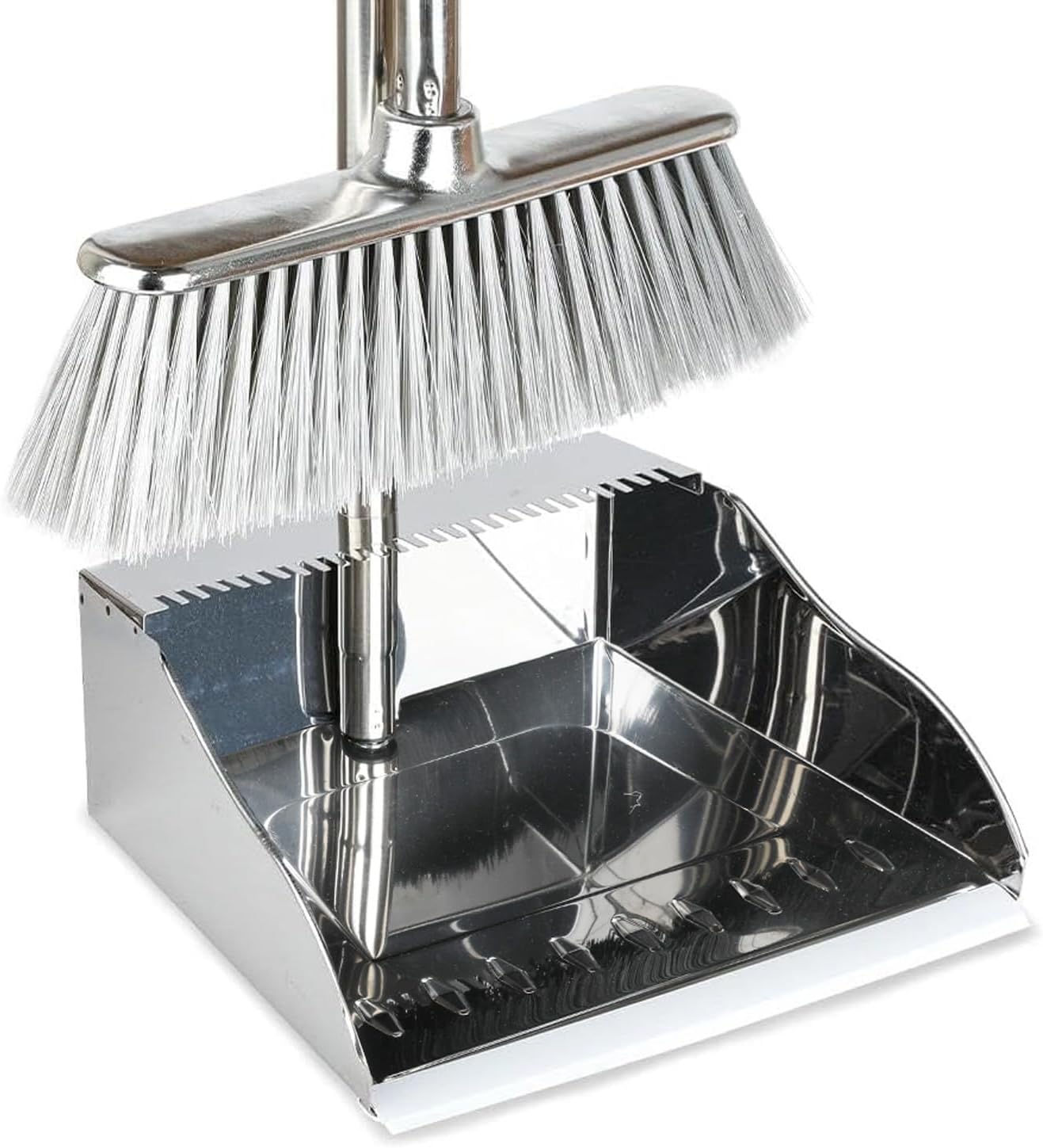 Indoor Soft Bristles Broom and Dustpan Angle Sweeping Dustpan and Broom with Long Handle for Kitchen Hardwood Floor