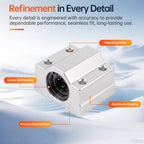 YEJMKJ 4PCS SCS12UU Linear Bearing Block Linear Ball Bearing Pillow Block