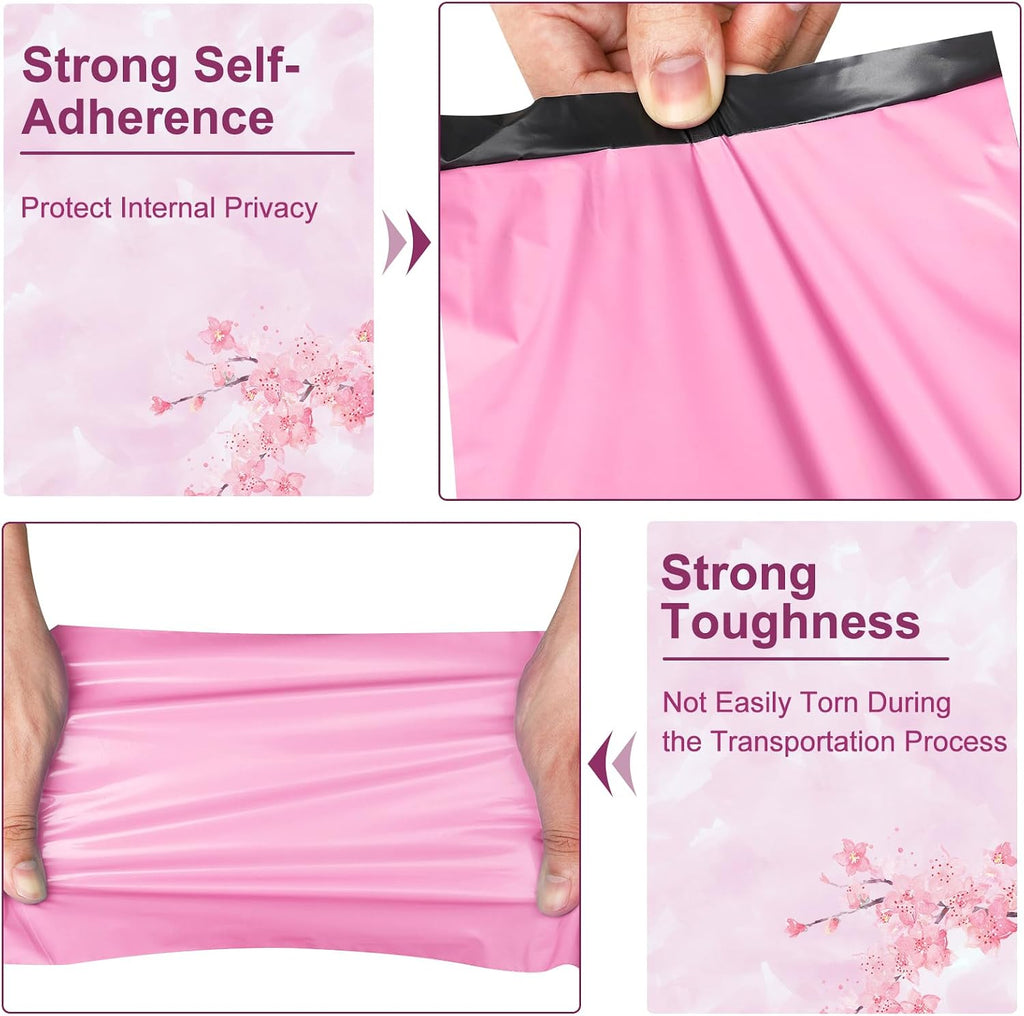 Poly Mailers 10x13 Inch 200 Pcs, Pink Shipping Bags, Mailing Envelopes with Self Seal Adhesive Strip, Waterproof and