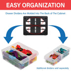 16-Drawer Plastic Storage Cabinet, 10.5"W x 6.5"D x 8.5"H, White