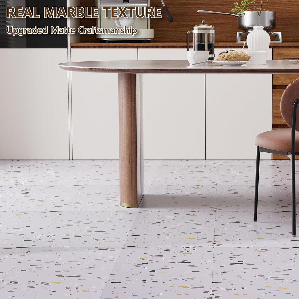Peel and Stick Floor Tile, 10-Pack 12" x 12" Vinyl Flooring, Waterproof Self-Adhesive Luxury Vinyl Tiles, Easy DIY