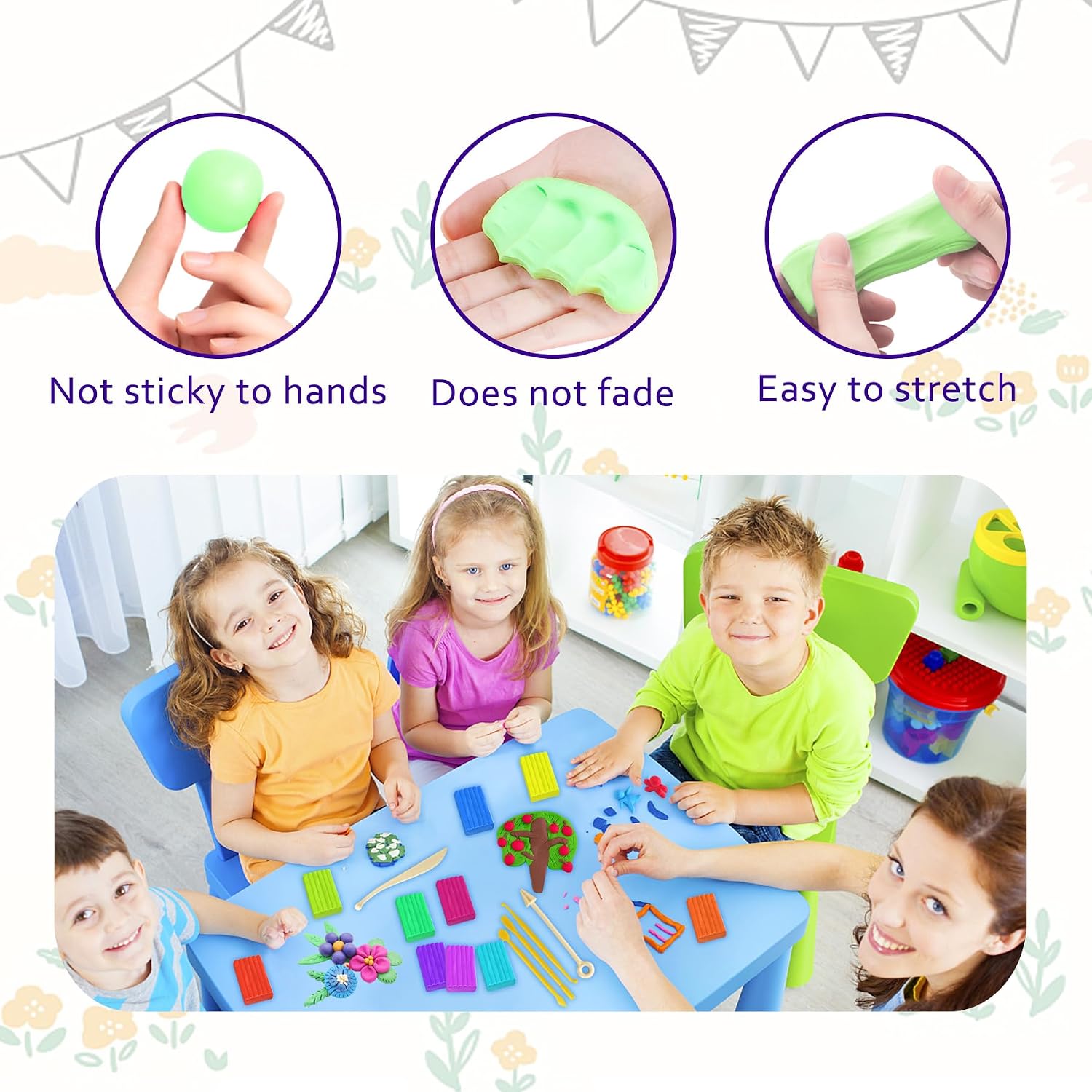 Polymer Clay Kit 215 Pcs Oven Bake Clay 110 Colors | Modeling Baking Clay, Non-Sticky, Non-Toxic, Sculpting Tools