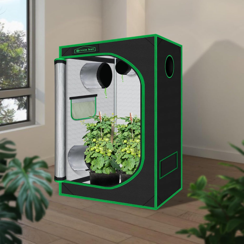 4x2 Grow Tent 48"x24"x60" 600D Mylar Hydroponic Growing Tent | Observation Window, Removable Floor Tray, 100%