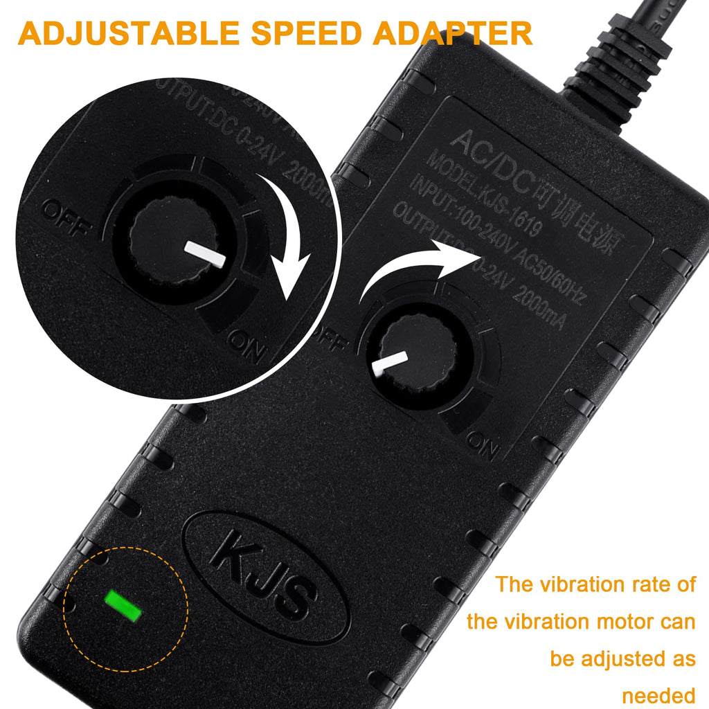 JIAWANSHUN DC24V Vibration Motor 3800RPM with Speed Adapter
