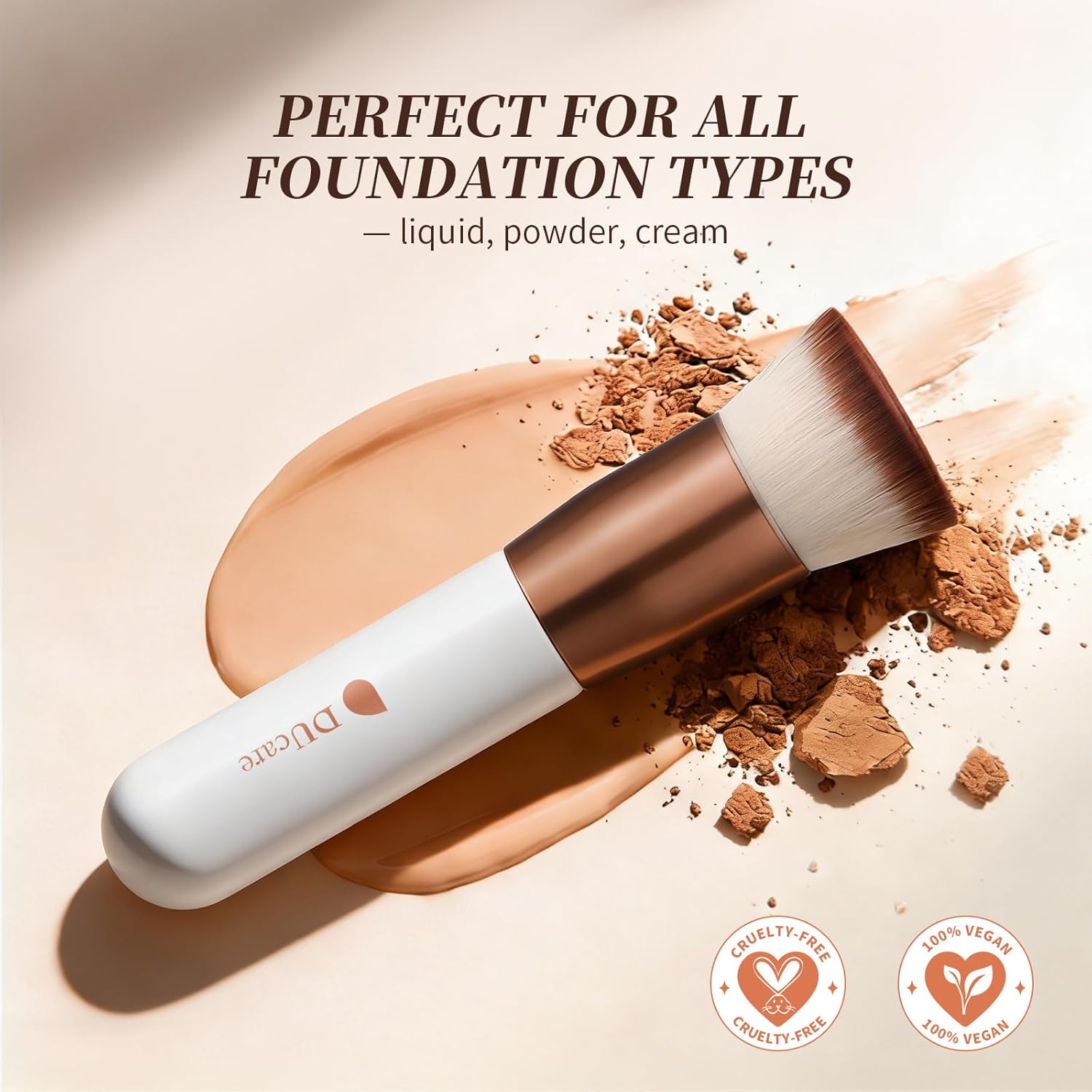Foundation Brush,Flat Top Kabuki Brush Synthetic Professional Makeup Brush Liquid Blending Mineral Powder Buffing