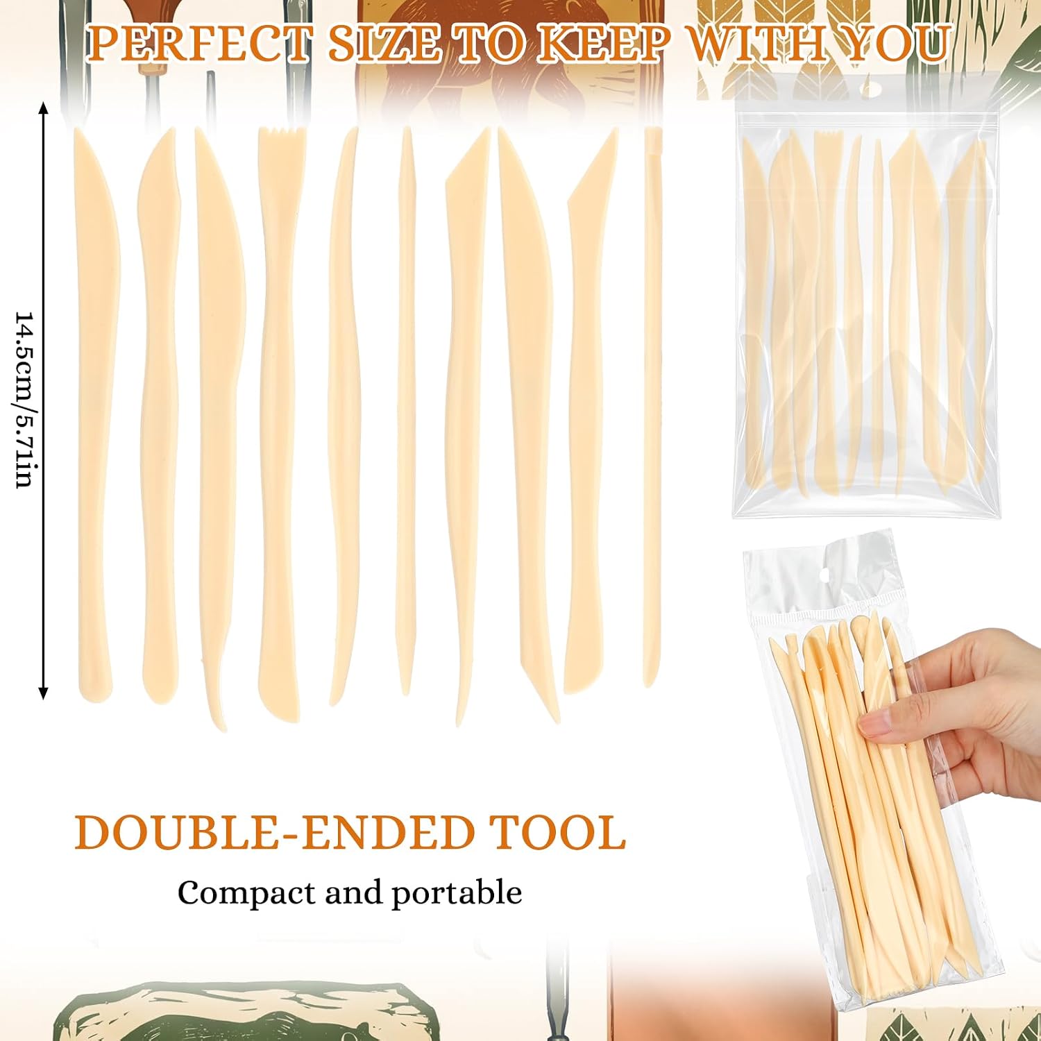 10 Set 100 Pcs Clay Tools, Plastic Sculpting Tools, Classic Style | Different Shapes Clay Carving Cutters, Plastic