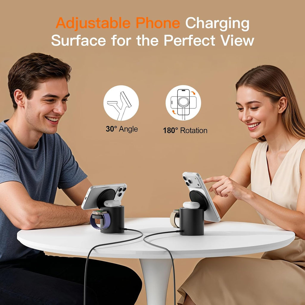 2026 Portable MagSafe Charger,3 in 1 Charging Station Apple,iPhone Charger | Foldable Wireless Charger ,15W Fast
