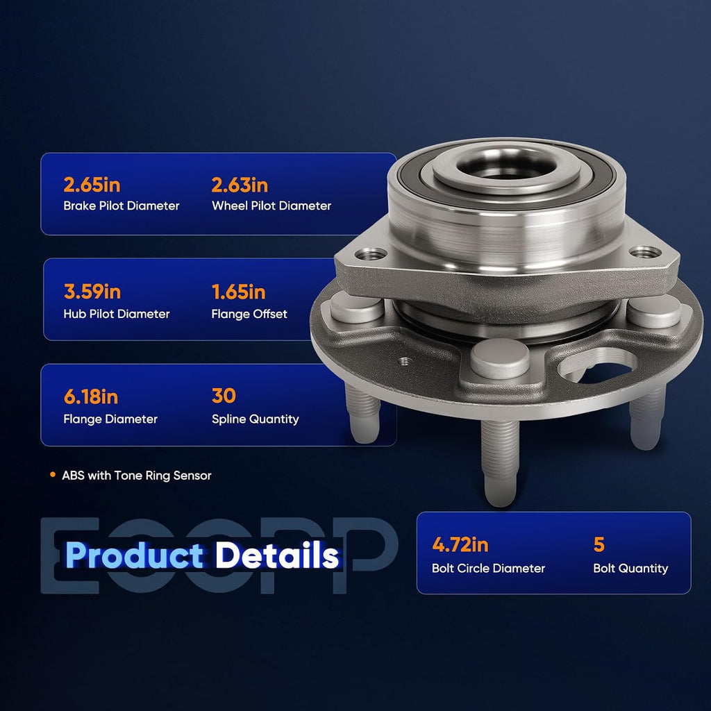 ECCPP 513288 Wheel Hub Bearing Assembly for Chevy Malibu, Impala, Equinox