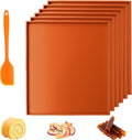 6 PCS Dehydrator Trays with Scraper - Nonstick Silicone Dehydrator Mats, High Temperature Resistant Reusable for