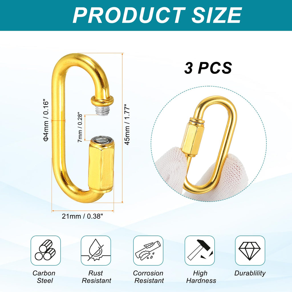 MECCANIXITY Chain Connectors 5mm Thick Gold 3Pack