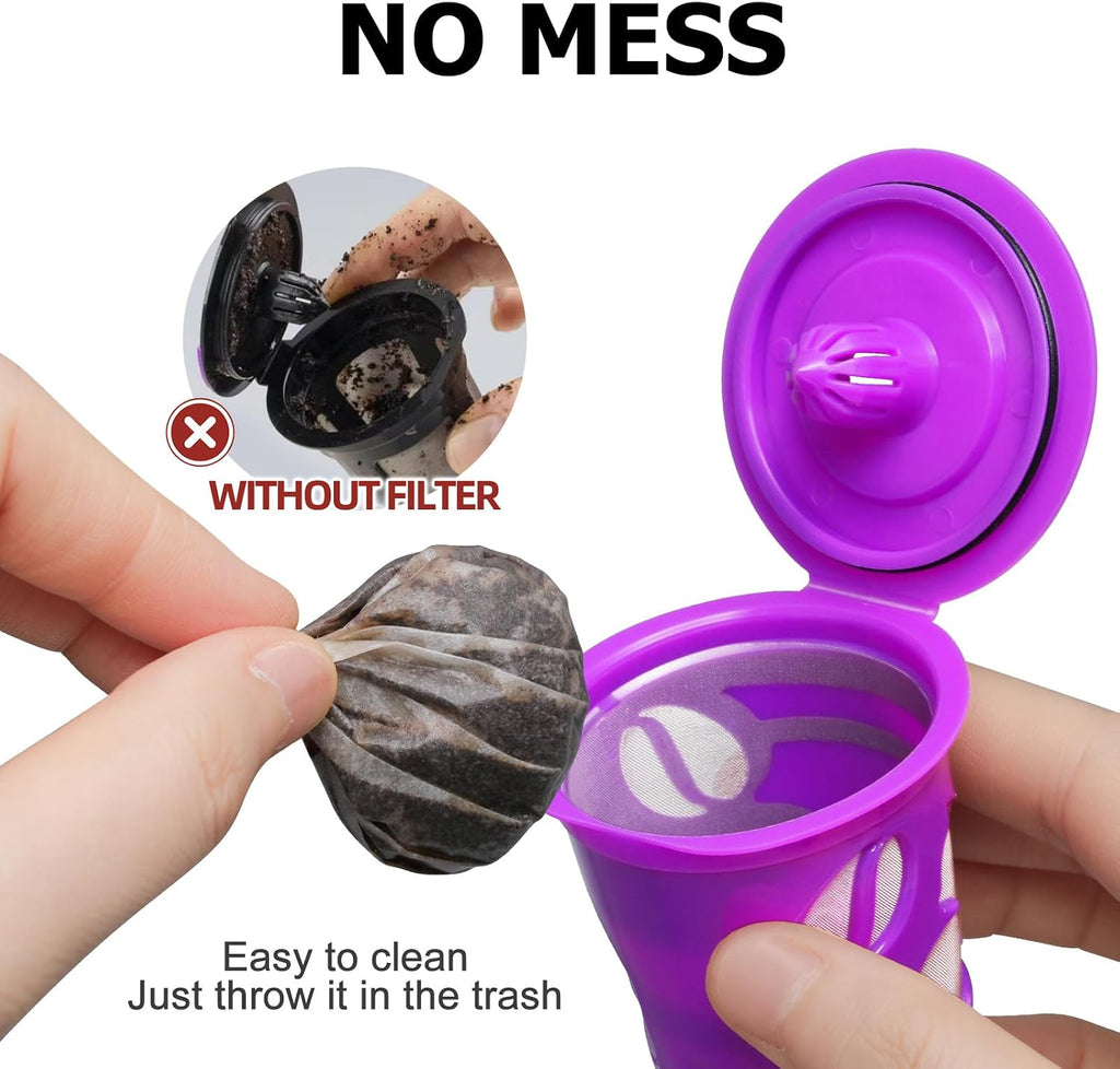 100ct Disposable Coffee Filters for Reusable K Cups, White | Fits Most Reusable K-Cups, Chlorine-Free, Compostable